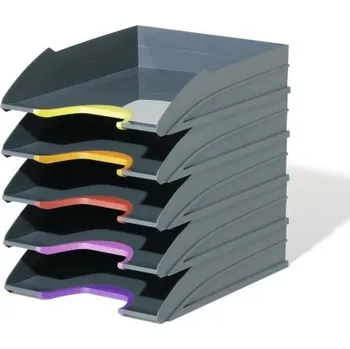 Archivační box Kancelářský box Varicolor Tray set - šedo-barevný / 5 zásuvek