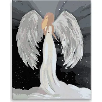 Malování podle čísel - Anděl na mléčné dráze - 40x50 cm, bez dřevěného rámu - CZ výroba
