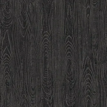 Tapeta Origin Černá pololesklá vliesová tapeta na zeď, imitace dřeva 347558, Matières - Wood, Origin, velikost 0,53 x 10,05 m