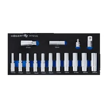 Gola hlavice Högert Sada nástrčných hlavic s adaptéry 14 kusů, vložka EVA