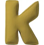 Yellow Tipi Olivově zelený sametový polštář písmeno K 40 cm