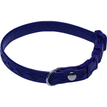 Obojek pro psa BAFPET Obojky zdobené STŘÍBRNOU VLNKOU Barva: Modrá, Rozměr: 12mm x 20-35cm 03124V