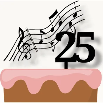 Party dekorace svetzdobeni Zápich na dort NOTY 25