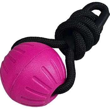 Hračka pro psa BAFPET Míček FOAM se šňůrkou Barva: Fuchsie, Rozměr: 7cm x 48cm 09083