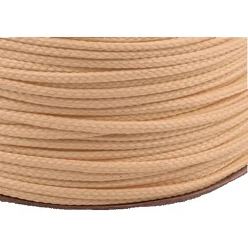 Horolezectví Oděvní šňůra, provaz polyesterový 4mm, béžová - vanilková, metráž
