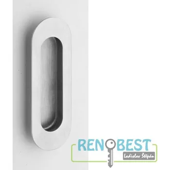 Dveřní kování ROSTEX Mušle pro posuvné dveře oválná 40x120 mm Provedení: úchyt, Povrchová úprava: nerez mat