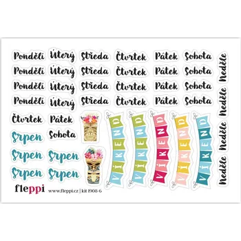 samolepka Fleppi Dny v týdnu a víc - srpen