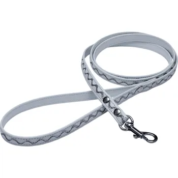 Vodítko pro psa BAFPET Vodítka zdobená STŘÍBRNOU VLNKOU Barva: Bílá, Rozměr: 12mm x 120cm 03220V