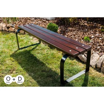Zahradní lavice Parková lavička bez opěradla 1500 mm, konstrukce černá RAL 9005 + doprava zdarma