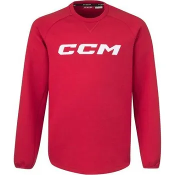 Pánská mikina Mikina CCM Locker Room Fleece Crew JR, Junior, L, červená CCM