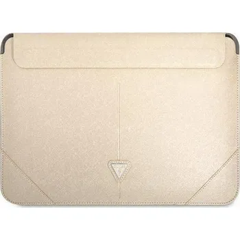 Pouzdro na mobilní telefon Guess Sleeve GUCS16PSATLE beige Guess pouzdro 16" béžové logo Saffiano Triangle Nové