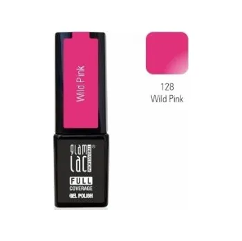 Umělé nehty GlamLac Gel lak růžový - 128 Wild Pink 6 ml
