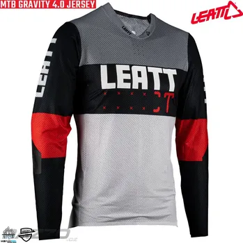 cyklistický dres Dětský dres na kolo Leatt MTB 4.0 Gravity Junior Jersey Titanium 2023 KS
