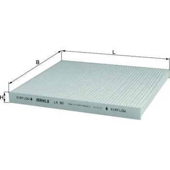 Klimatizace automobilu Filtr, vzduch v interiéru MAHLE LA 60