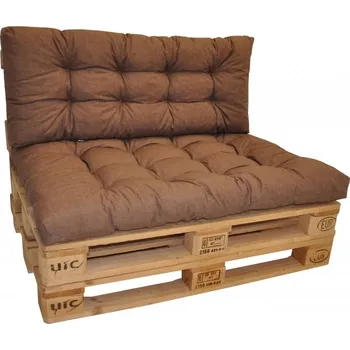 Podsedák Axin Trading s.r.o. Polstry na paletový nábytek s opěrkou - látka hnědý melír