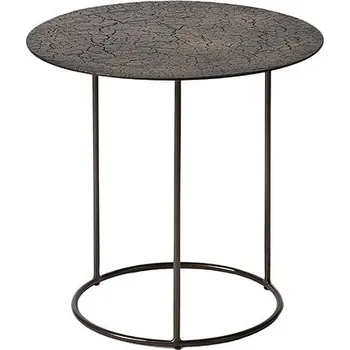 Konferenční stolek Odkládací stůl Ethnicraft Celeste Side Table Low zlatočerný Ø45 v.43