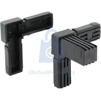 Tesařské kování Spojka jeklů pravoúhlá s výstupem, s kovovým jádrem 25 x 1,5 mm, délka strany 48 mm, balení 1 ks