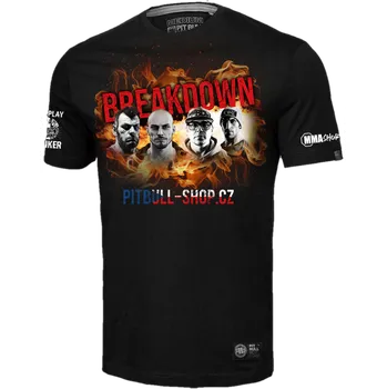 Pánské tričko PitBull West Coast - pánské triko BREAKDOWN 2023 černé 3XL