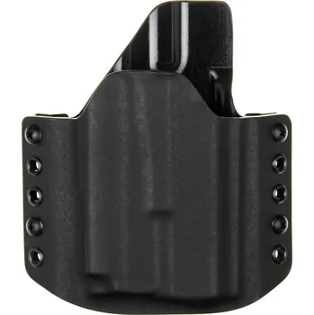 Příslušenství pro sportovní střelbu RH Holsters OWB - Glock 19 Gen5 - Glock 19X/45 + Olight PL-MINI 2 Valkyrie - vnější kydexové pouzdro - poloviční sweatguard - černá/černá Pouzdro je pro: Pravák