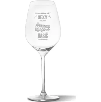 Víno Sablio Sklenička na víno Nesnáším být sexy, ale jsem hasič: 49 cl
