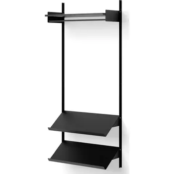 Obývací stěna New Works Policová sestava Wardrobe Shelf 1, black ash/black