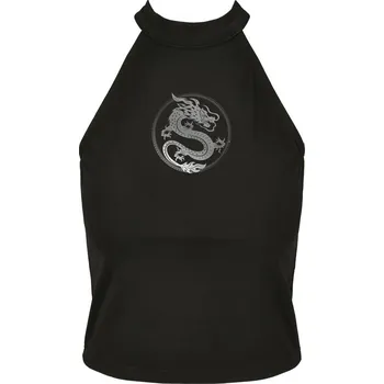 Dámský top Dragon Turtleneck Short Top - černý 4XL