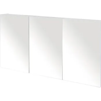 Koupelnový nábytek Zrcadlová skříňka bez osvětlení Sanox 140 x 13 x 65 cm bílá vysoce lesklá se 3 dvířky oboustranně zrcadlové