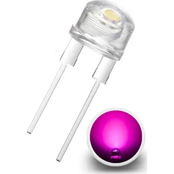 Dioda LED Dioda 8mm, Růžová, 0.5W, 2000mcd/140°, 8lm