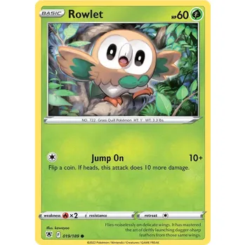 Sběratelská karetní hra Pokémon TCG Rowlet 019/189 - Reverse Holo