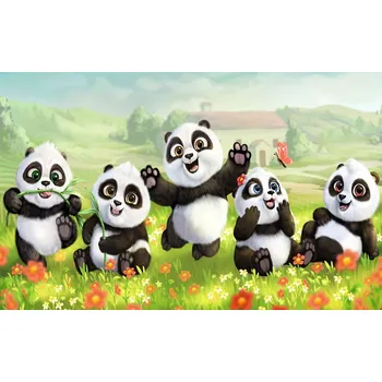 Diamantové malování Diamantové malování - Pandy na louce - č. 684 50x80 cm