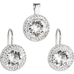 Sada šperků s krystaly Swarovski náušnice a přívěsek bílé kulaté 39107.1 Krystal