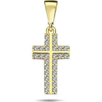 Přívěsek Lillian Vassago Zlatý přívěsek křížek zdobený zirkony LLV98-GP011