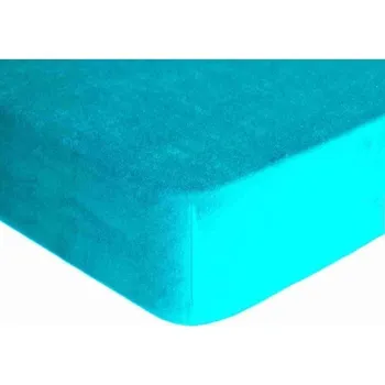 Prostěradlo DekorTextil Napínací prostěradlo FROTÉ Premium tyrkysové ROZMĚR: (š/d/v) 200 x 200 x 20 cm