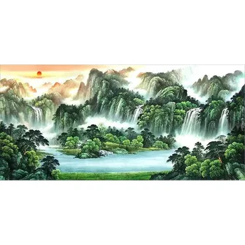 Diamantové malování Diamantové malování - Krajina s vodopádem - č. 80 100 x 50 cm