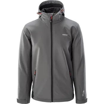 Pánská softshellová bunda Pánská Softshellová bunda HI-TEC NOXON 26491-IR GA/BLACK – Šedá XXL