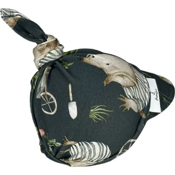 Šátek Mimilove Bavlněný dětský šátek s kšiltem 1-5 let Krtek Black