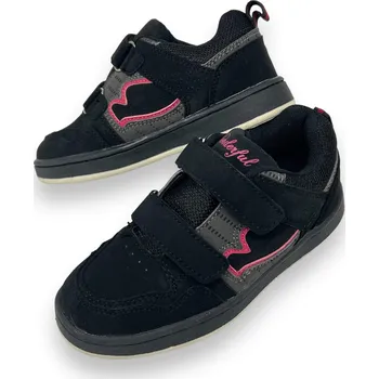 Dívčí tenisky Wonderful Dívčí černé tenisky na suchý zip 02 Barva: Černá, Velikost: 26