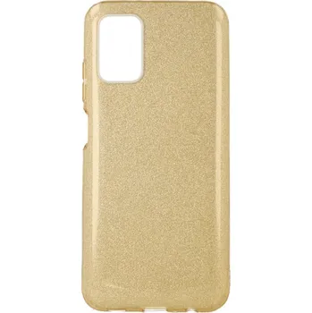 Pouzdro na mobilní telefon Kryt Samsung A03s glitter zlatý (obal neboli pouzdro na Samsung A03s)