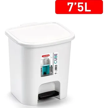 Odpadkový koš PlasticForte Koš odpadkový pedálový, 7,5l, bílý