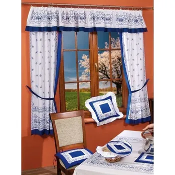 Závěs DekorTextil Cibulák Modrá 300 x 35 cm, 2 x 80 x 180 cm