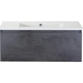 Koupelnový nábytek Koupelnový nábytkový set Sanox Frozen barva čela beton antracitově šedá ŠxVxH 101 x 42 x 46 cm s keramickým umyvadlem bez otvoru na kohout