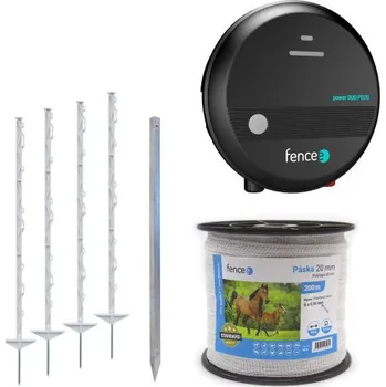 Ohradník Set elektrického ohradníku pro koně, poníky, osly, psy, skot – DUO zdroj – páska 200 m