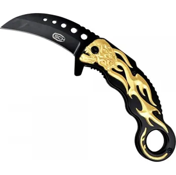 Multifunkční nůž Steel Claw Knives Nůž SCK Karambit Bonehead gold