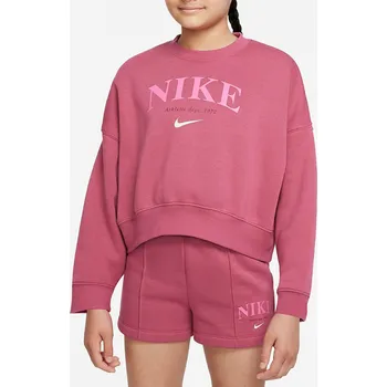 Pánská mikina Dětská Mikina NIKE G NSW TREND FLC CREW DV2563-633 – Růžová S
