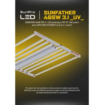 Osvětlení pro růst rostliny SunPro SUNFATHER 465W -3.1 UV- LED