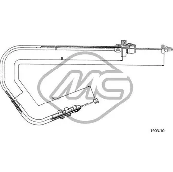 Lanko parkovací brzdy Lanko plynu, , 7699907, 7737766, Metalcaucho, 81499