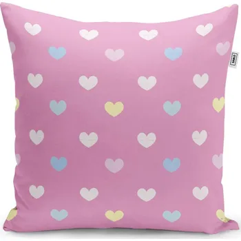 Polštář Sablio Polštář Srdce na růžové - 40x40 cm