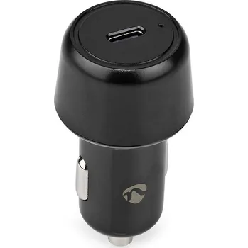 Notebook Nedis CCPD45W050BK Napájecí adaptér, do auta, 1× USB-C, vstup 12–24V, výstup max. 3A, 45W, automatická volba napětí, černý CCPD45W050BK