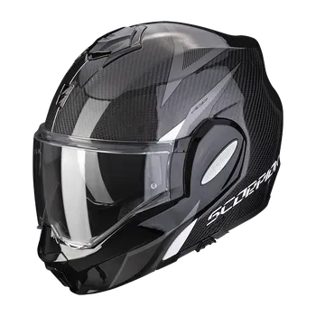 Helma na motorku Scorpion Exo-Tech Evo Carbon černá/bílá