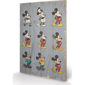 Obraz Dřevěný obraz Myšák Mickey (Mickey Mouse) - Evolution